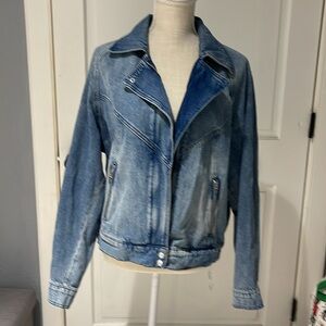 BlankNYC blue jean bomber jacket NWOT